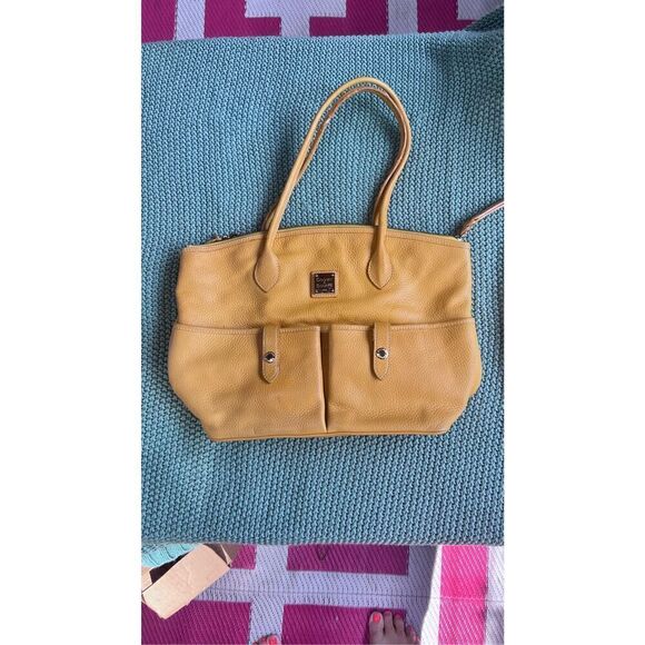 DOONEY & BOURKE YELLOW PEBBLE LEATHER SHOULDER BAG SATCHEL - Picture 2 of 11